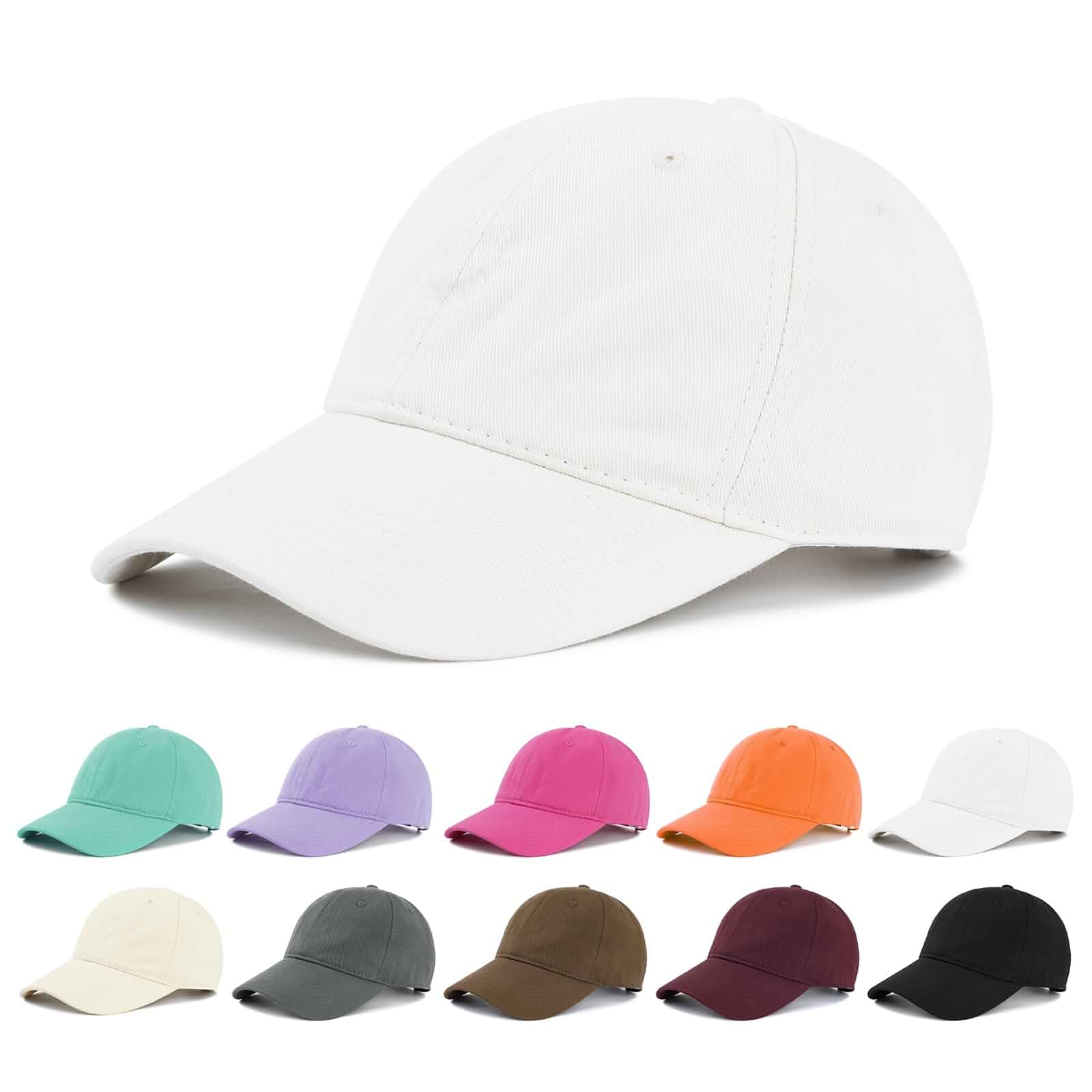 American Trends Women's Cotton Baseball Cap Soft Unstructured Plain Dad Hat Adjustable Metal Buckle, Soft Unstructured Crown, Breathable Fabric, Sun Protection for Workouts, Running & Everyday Wear
