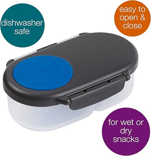 Miniatura 3 de b.box Snackbox y botella de agua aislada de 12 onzas  Mini caja Bento a juego + termo para niños  Color pizarra azul  Capacidad Snackbox 12oz,