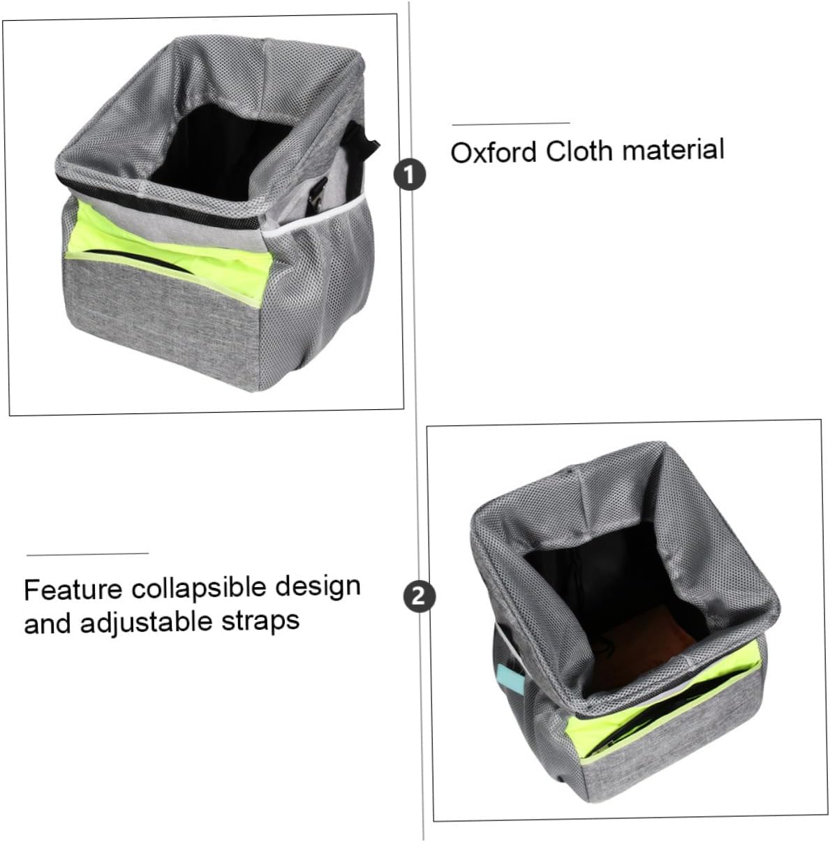 SUPVOX Breathable Oxford Cloth Bike Pet Carrier Basket Detachable Cats Folding Handlebar Pet Carrier with Mesh Liner for Comfort Visibility