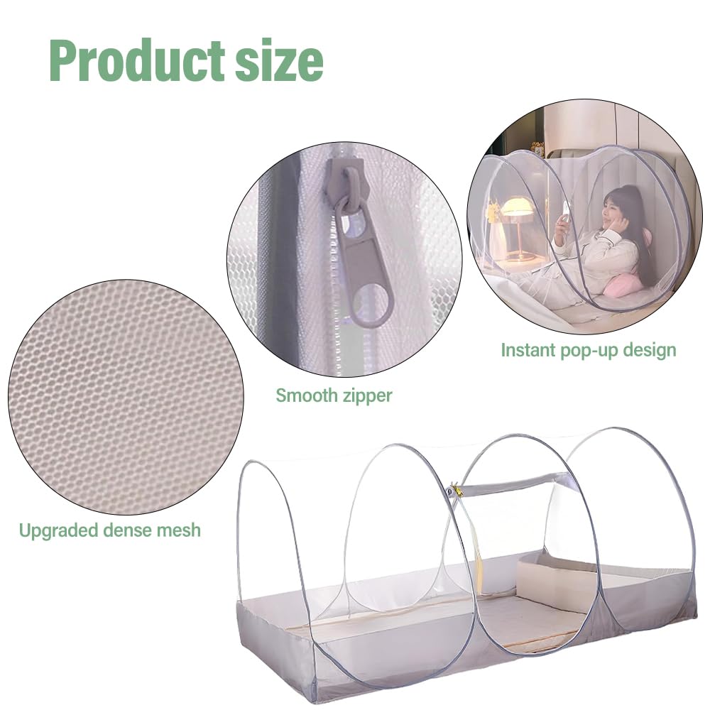Mosquitera Pop Up, mosquitera cama 190 x 90 x 90 cm viaje plegable para cama individual camping individual pop-up mosquitera Be