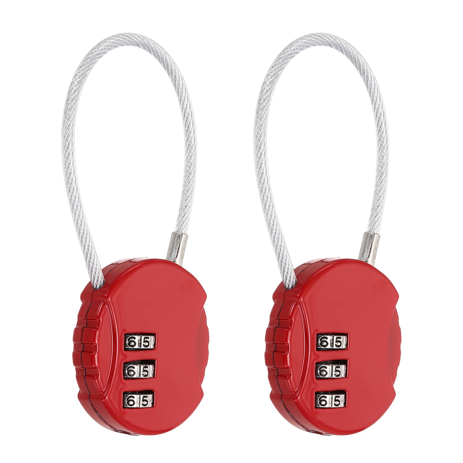 M METERXITY 2-Pack Combo Padlock Round 3-Digit Password, Red