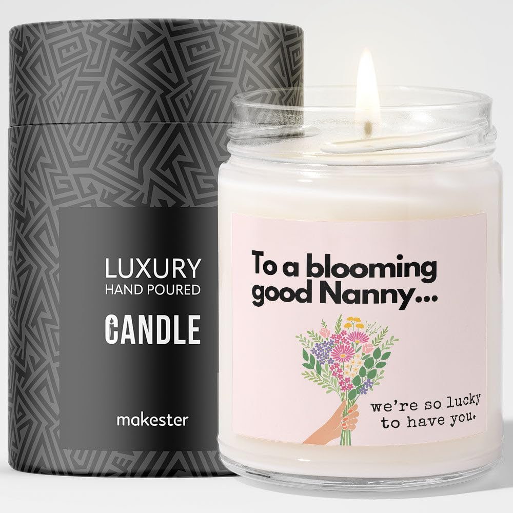 Nanny Gift - Luxury Soy Wax Candle - Vanilla, Jasmine, Sugared Almond - Makester โ image 1