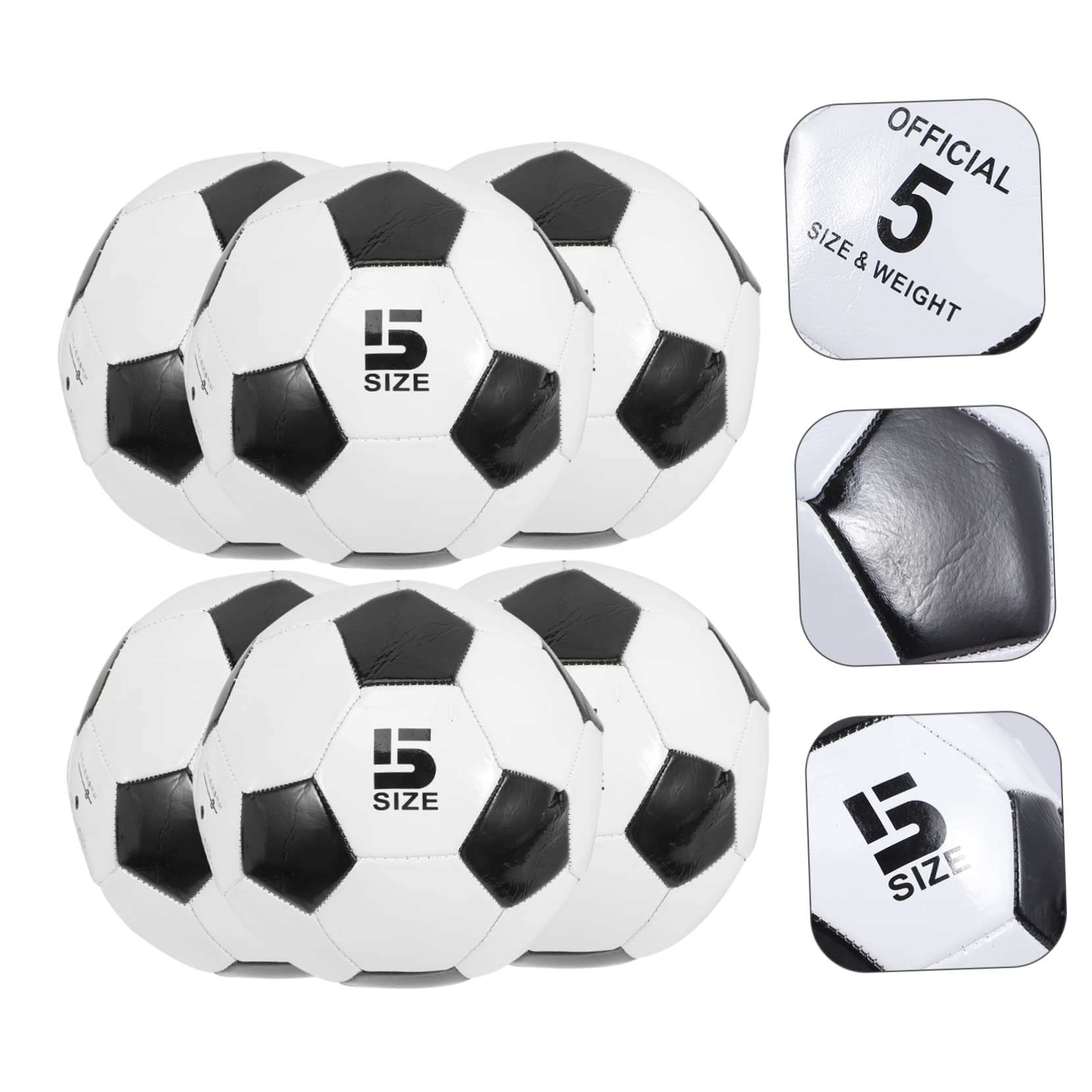 BESTonZON Balón de Fútbol PVC Talla 5, 6 Piezas para Entrenamiento Infantil