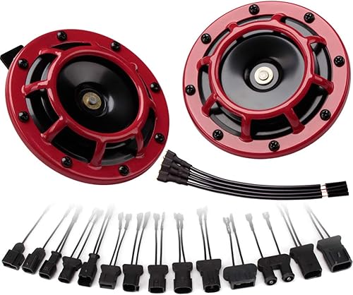 FARBIN Bocina de coche para Toyota, Lexus, Subaru, bandera roja y otras series de modelos, bocinas gemelas de metal de tono alto/bajo de 12 V con