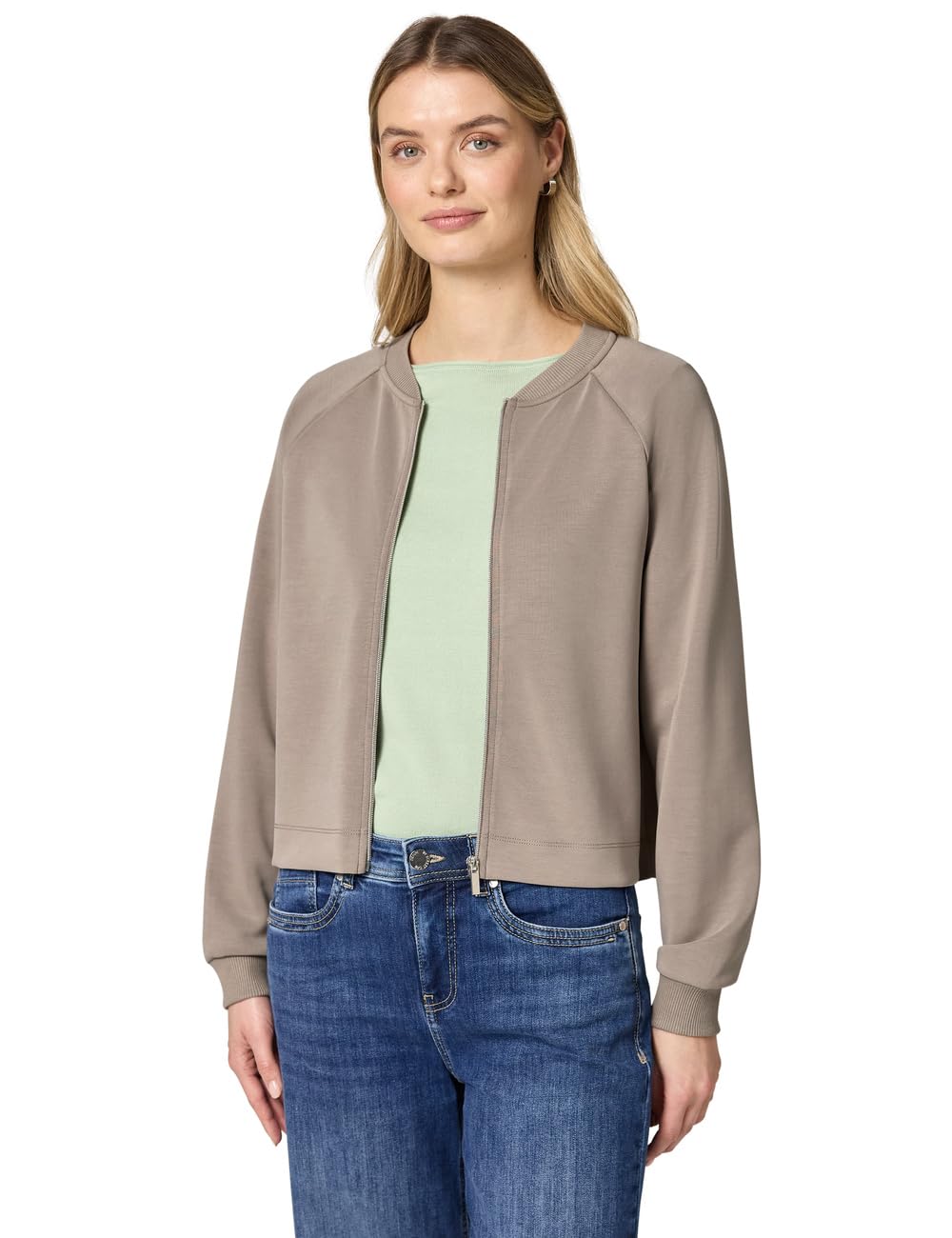 Street One Damen Silk-Look Jacke mit Zipper