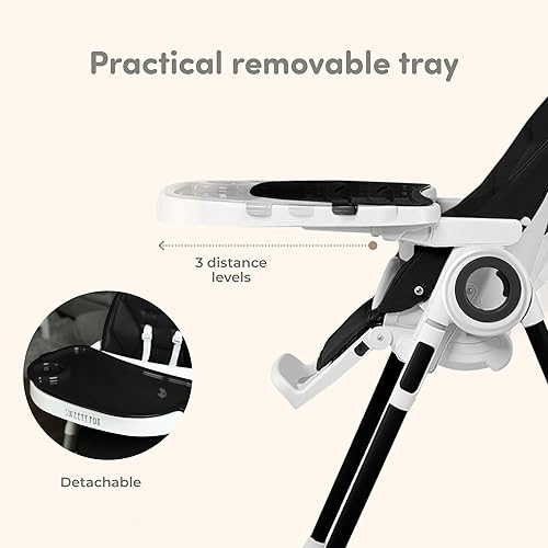 Miniatura 3 de Silla alta para bebé ajustable y plegable. Sillas altas para bebés y niños pequeños, 7 alturas diferentes y asiento ajustable con 5 posiciones