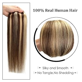 14 Clip in Hair Extensions Remy Human Hair for Women - Silky Straight Real Human Hair hightlight Clip on 50grams 4pieces 6/613 Color