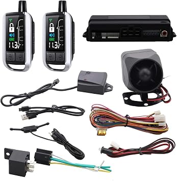 نظام إنذار للسيارة EASYGUARD EC206-A 2 Way مع جهاز عرض Pager LCD القابل للشحن بدون مفتاح إنذار صدمة الدخول تحذير صندوق الأمتعة البعيد 868Mhz DC12V