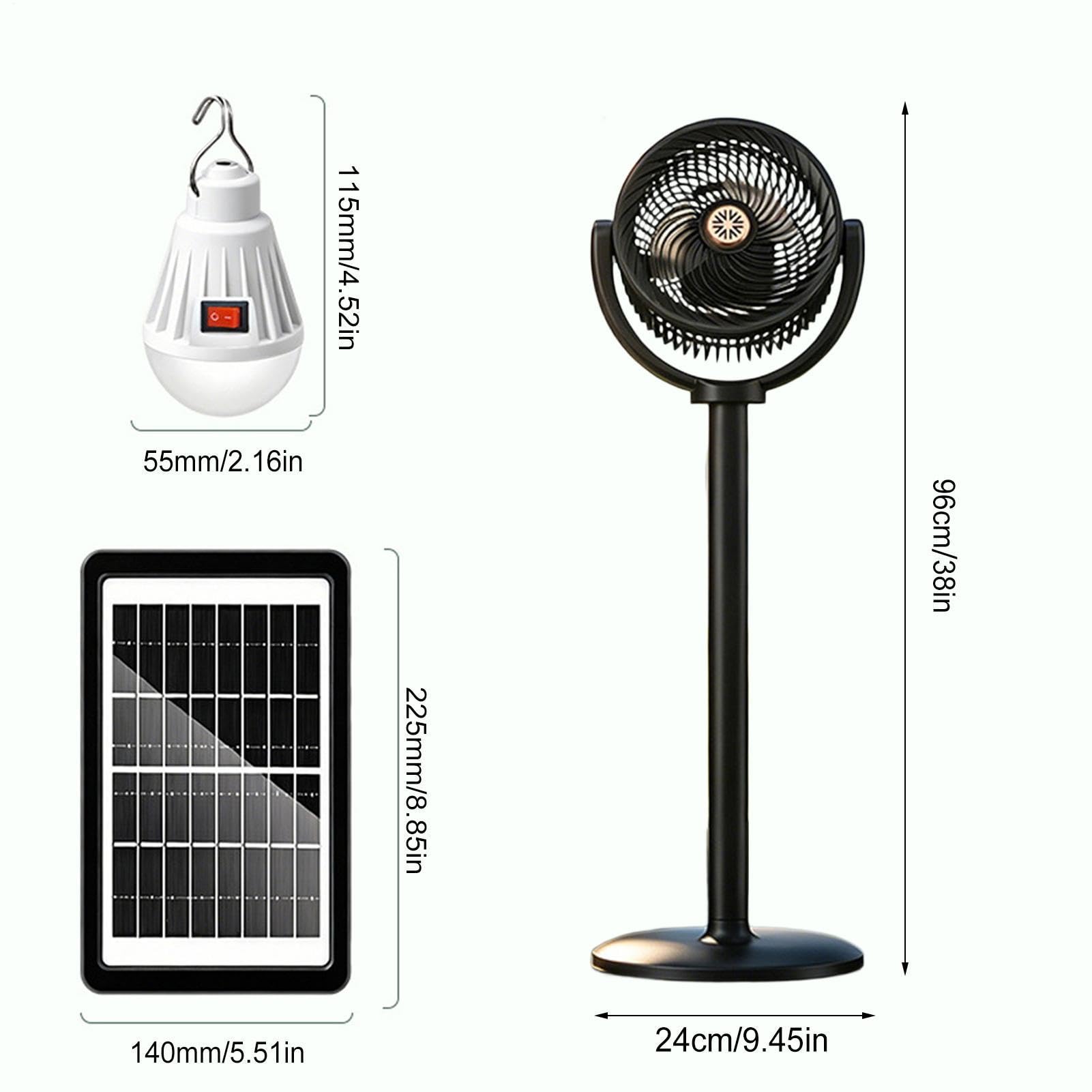 Ventiladores De Pie Solares Para El Hogar Silencioso, Recargable Por USB | Ventilador Solar Portátil de Pie para Cocina, Habitación, Sala de Estar, Dormitorio, Oficina, Camping y Jar