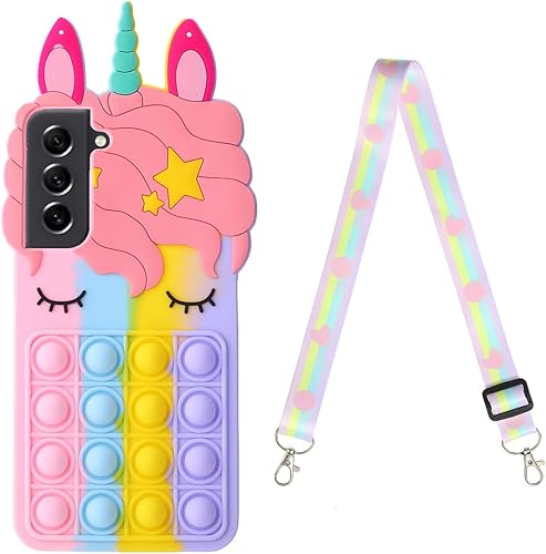 Miniatura 8 de Lubiogio Funda de silicona suave para Samsung Galaxy S10+Plus de 6.4 pulgadas con correa, diseño 3D de dibujos animados kawaii para niñas, mujeres,