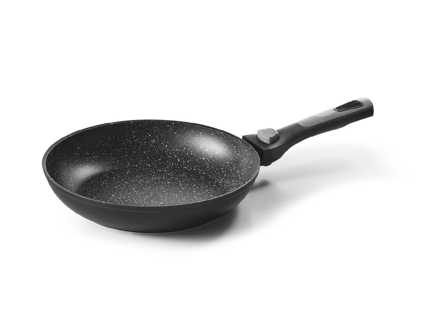 Pradel Excellence - Pierra PCUI002002 - Frying pan Made of Forged Aluminium Ø24cm - Non-Stick Coating in Stone Look - Removable Handle - All Types of cookers, Induction & Oven