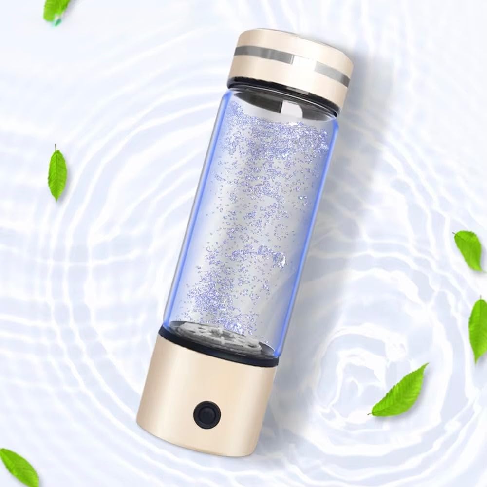 Hydrogen Water Bottle Spe Pem Portable H2 Rich Hydrogen Water Bottle Usb Hydrogen Water Bottle Generators(Light GOLD)