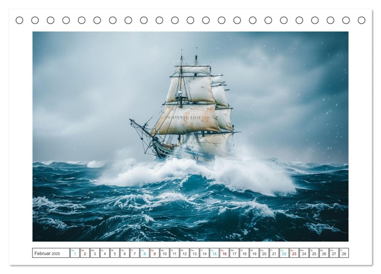 Wind und Wogen (Tischkalender 2025 DIN A5 quer), CALVENDO Monatskalender: Mit unseren erfahrenen Kapitänen und erstklassigen Crewmitgliedern führen ... Tagen der Seefahrt. (CALVENDO Mobilitaet)