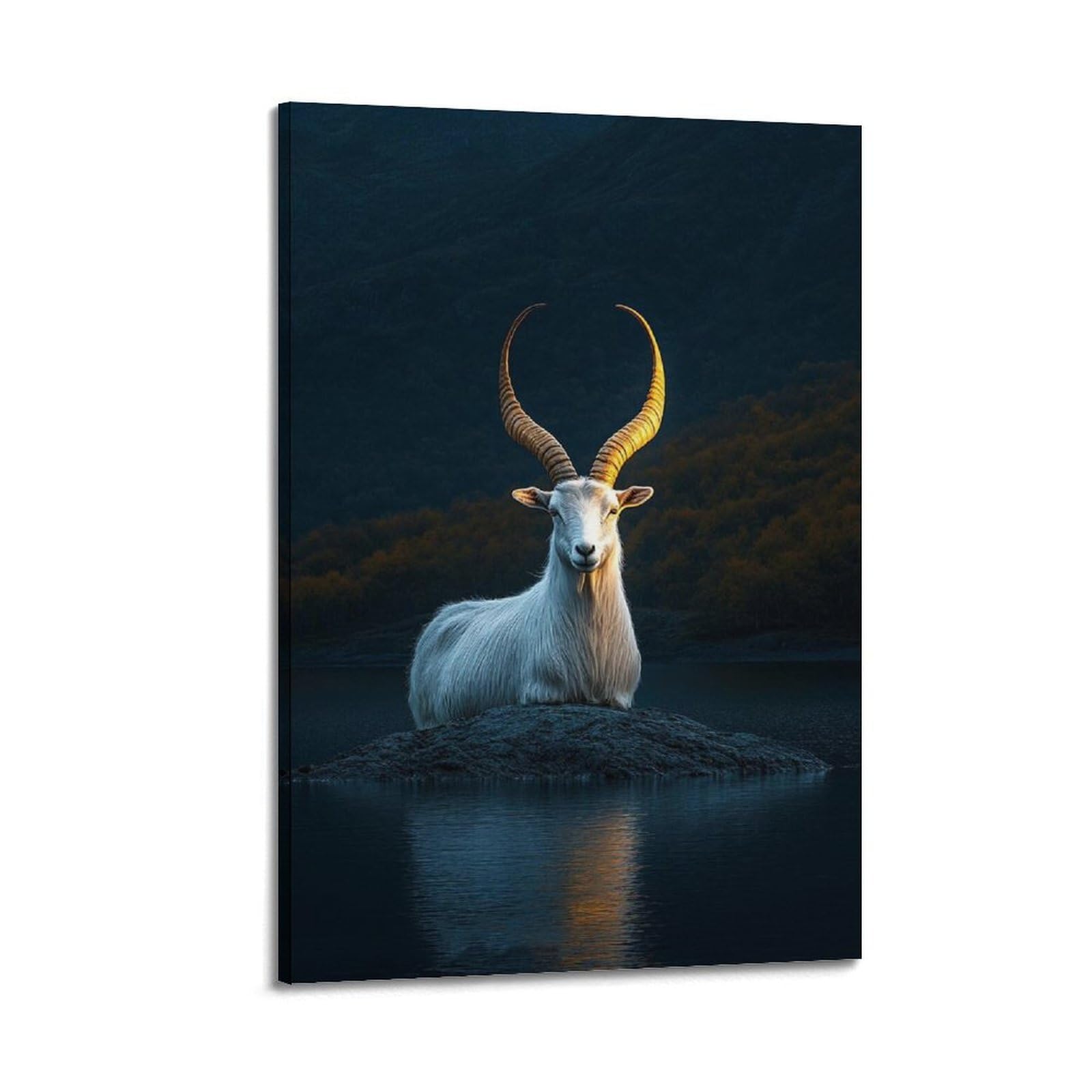 XKUGA Serene Zen Nature Urial Big Horn Sheep Poster Modern Decorative Canvas Prints - Ideal Wall Art for Family, Man Cave, Game Room, Boys & Girls Bedroom 24x36inch(60x90cm)