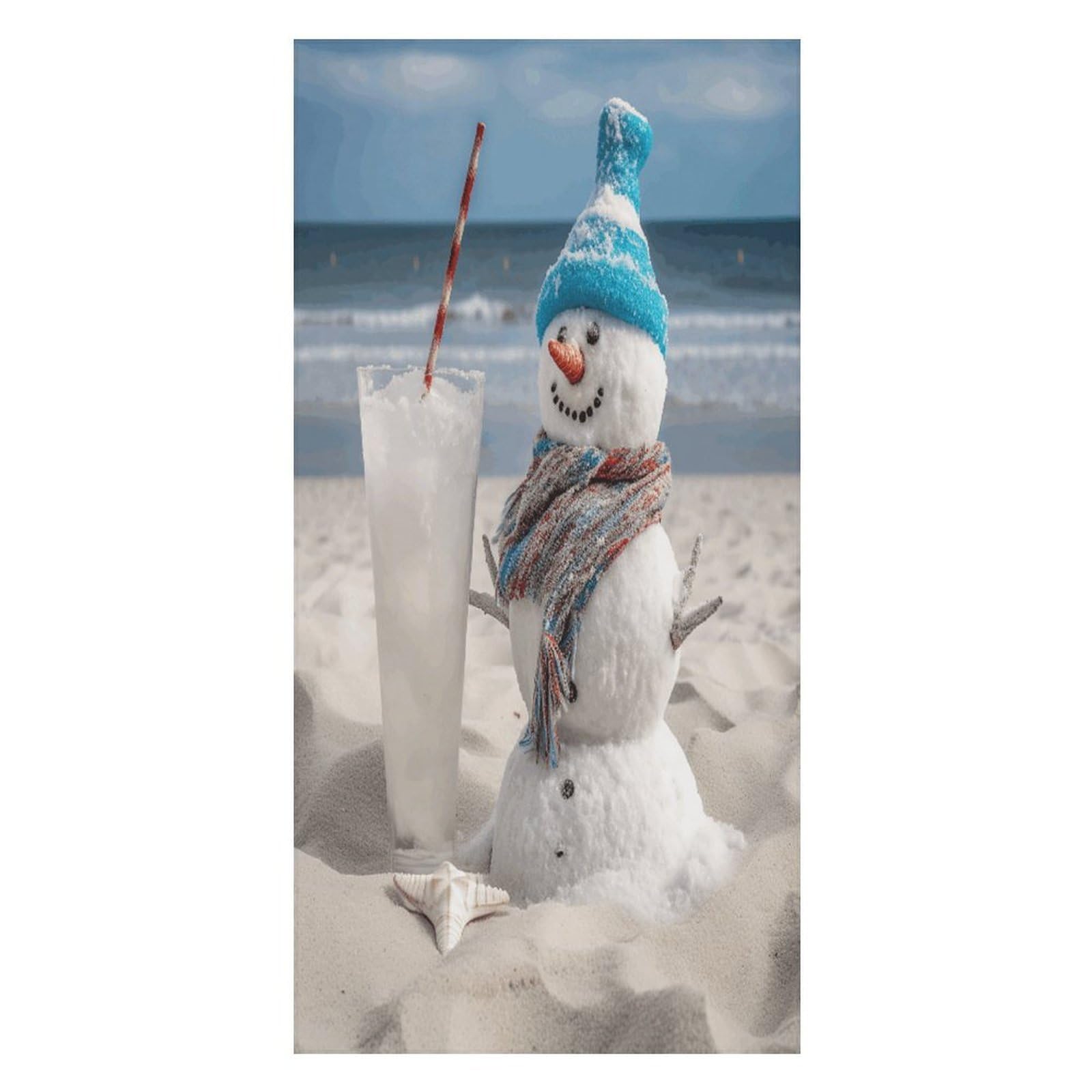 Adfgyerh Unisex Style Snowman Bech Bath Towels Beach Towel Lightweight Quick Dry, Bath Towel For Travel Sports Pool Swimming Bath Camping Yoga Adults160x80cm
