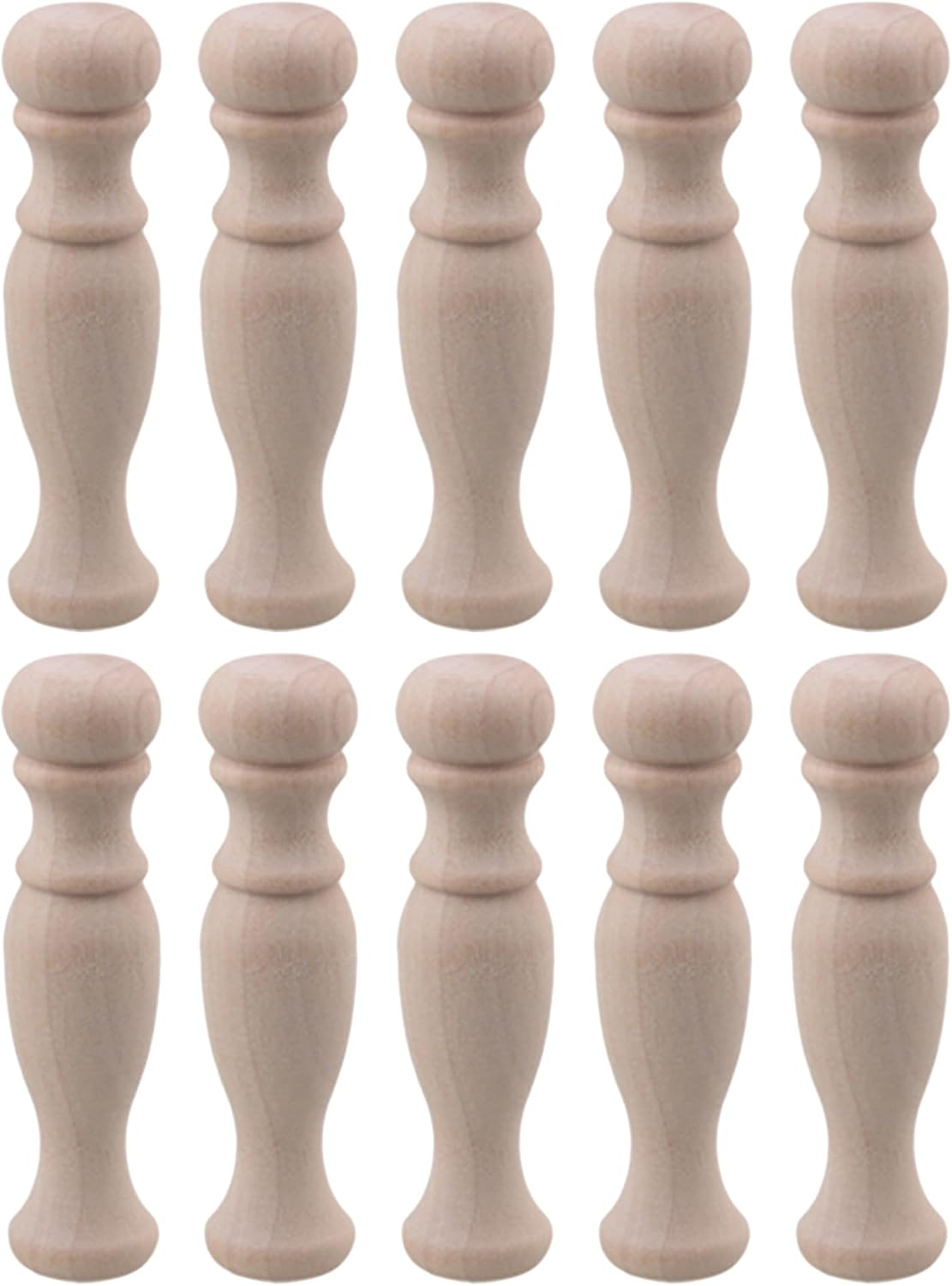 Unfinished Wood Baluster Spindles for DIY Woodworking 2.83" x 0.71" Pack of 10