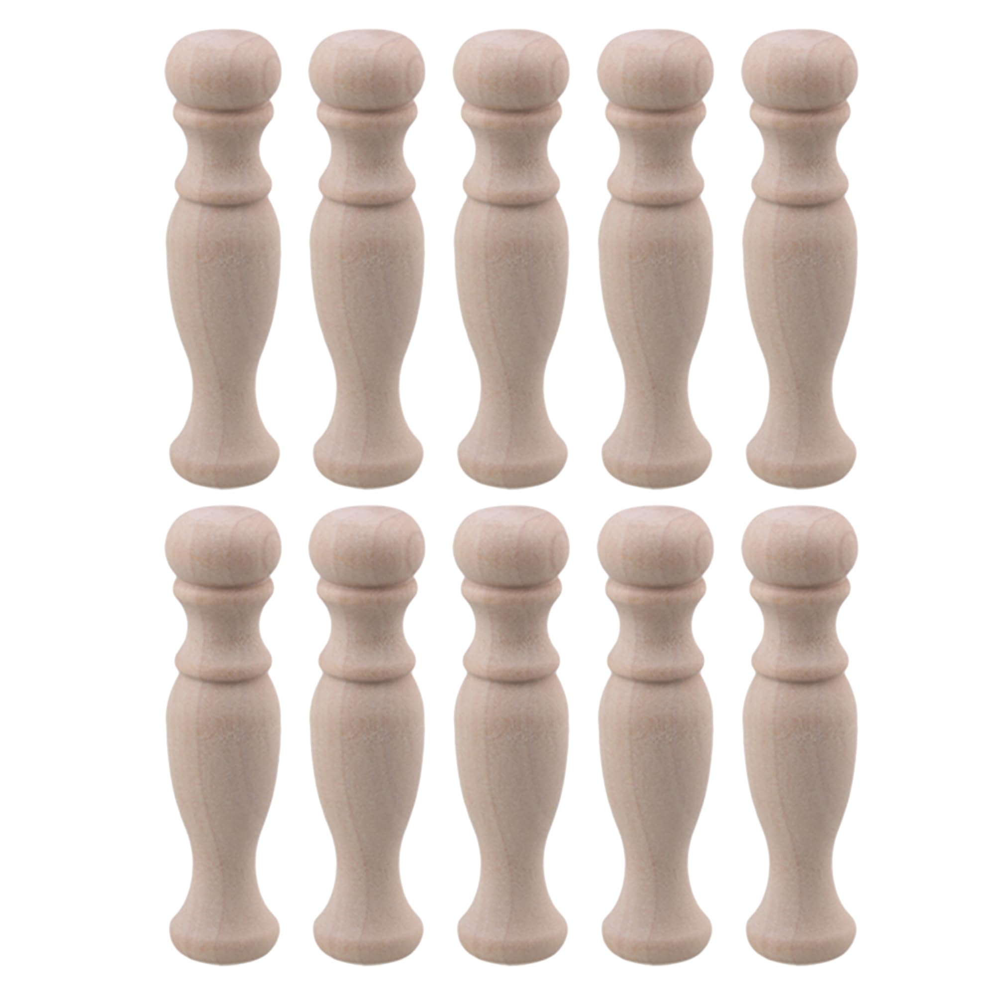 Wrzeciona do tralek do drewna, do samodzielnego wykonania, opakowanie 10 sztuk, 7 x 1,8 cm, naturalne drewniane materiały rzemieślnicze