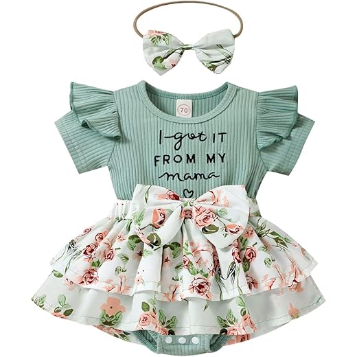 Hopscotch Girls Text Print Bodysuit with Headband