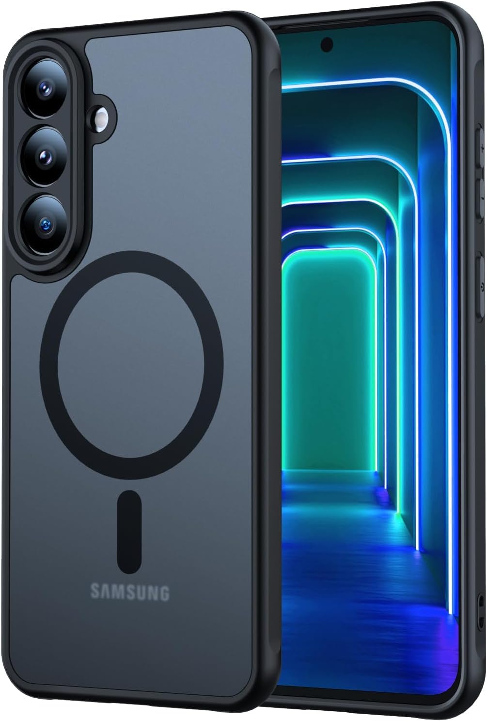 Premium Hülle für Samsung Galaxy S26 FE Kompatibel mit MagSafe – Robust, stoßfest & stilvoll! Airbag-Technologie für Schutz auf Militärniveau. Kratzfest und griffig (Schwarz, Samsung S26 FE)