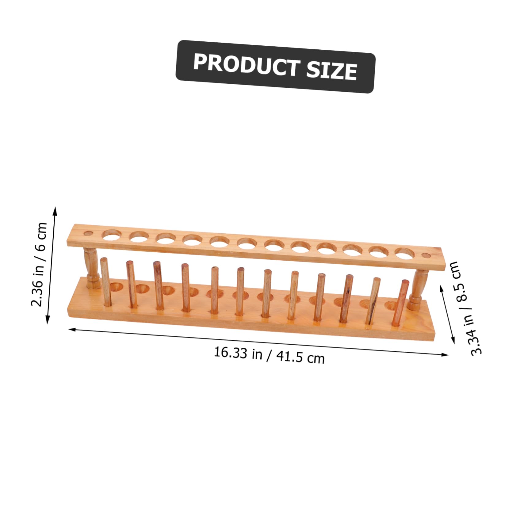 Cabilock Gradilla para Tubos de Ensayo de Madera Beige, Bien Pulida y Que No Daña las Manos, Adecuado para Laboratorio y Uso Escolar
