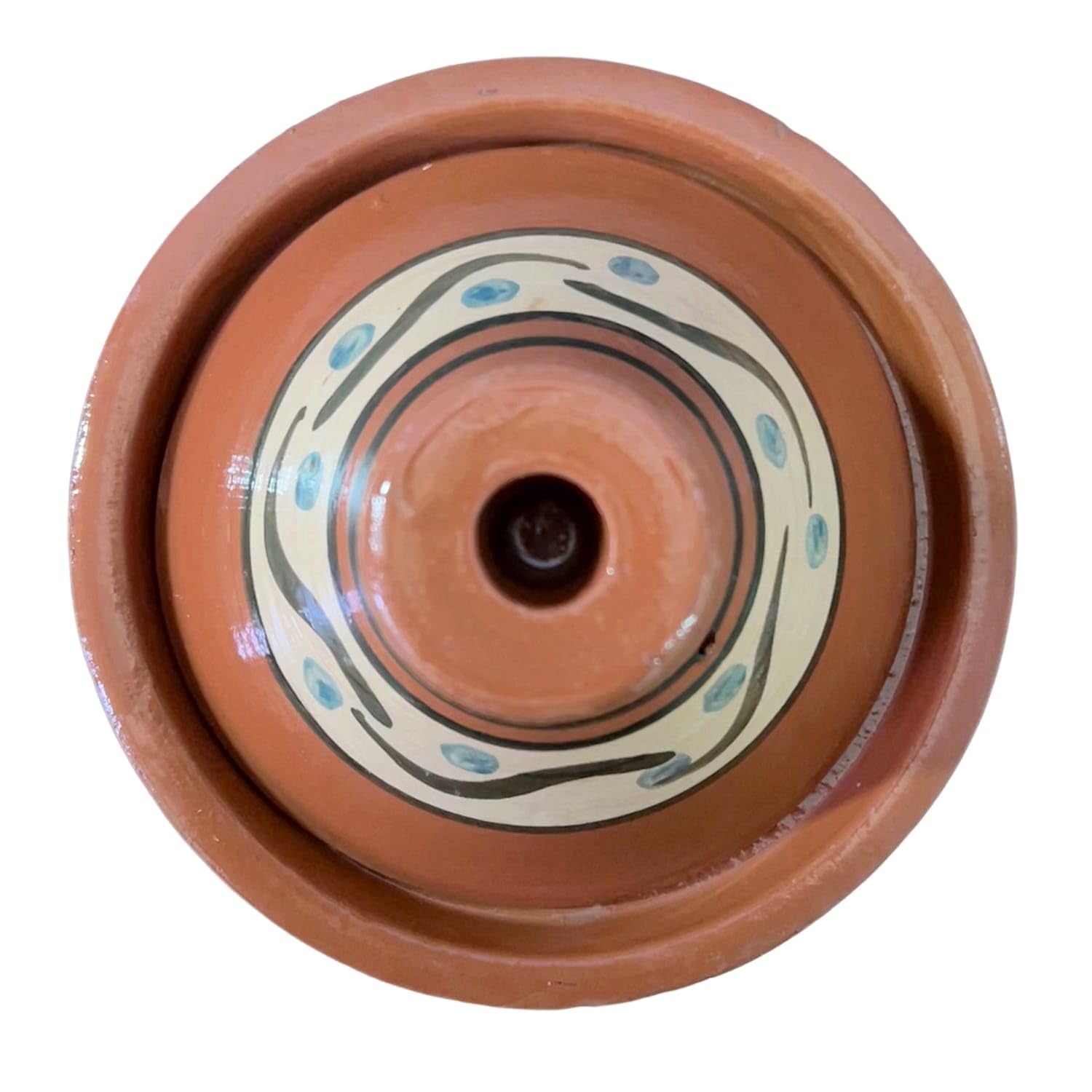 Tajine Pentola Terracotta Piatto Etnico Dipinta a Mano Tradizionale Marocchina Tunisina M 22cm 1811251100 E-Book Omaggio