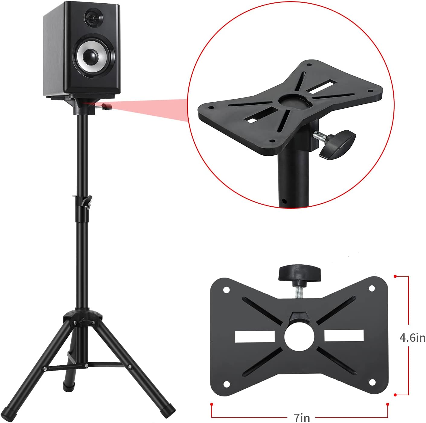 Buy Studio Monitor Speaker Stand Adjustable Tripod DJ PA Speaker Stand Professional Tripod