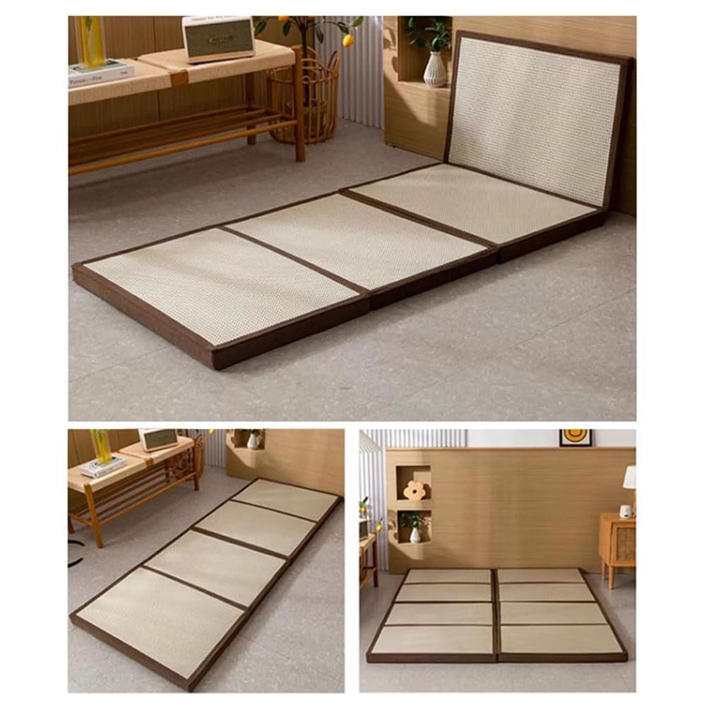 Artiz Esterilla De Tatami Japonés, Colchón De Suelo Tipo Futón De Ratán Natural, Alfombra, Colchón Tradicional Firme Y Plegable para Dormir, Meditación Y Yoga
