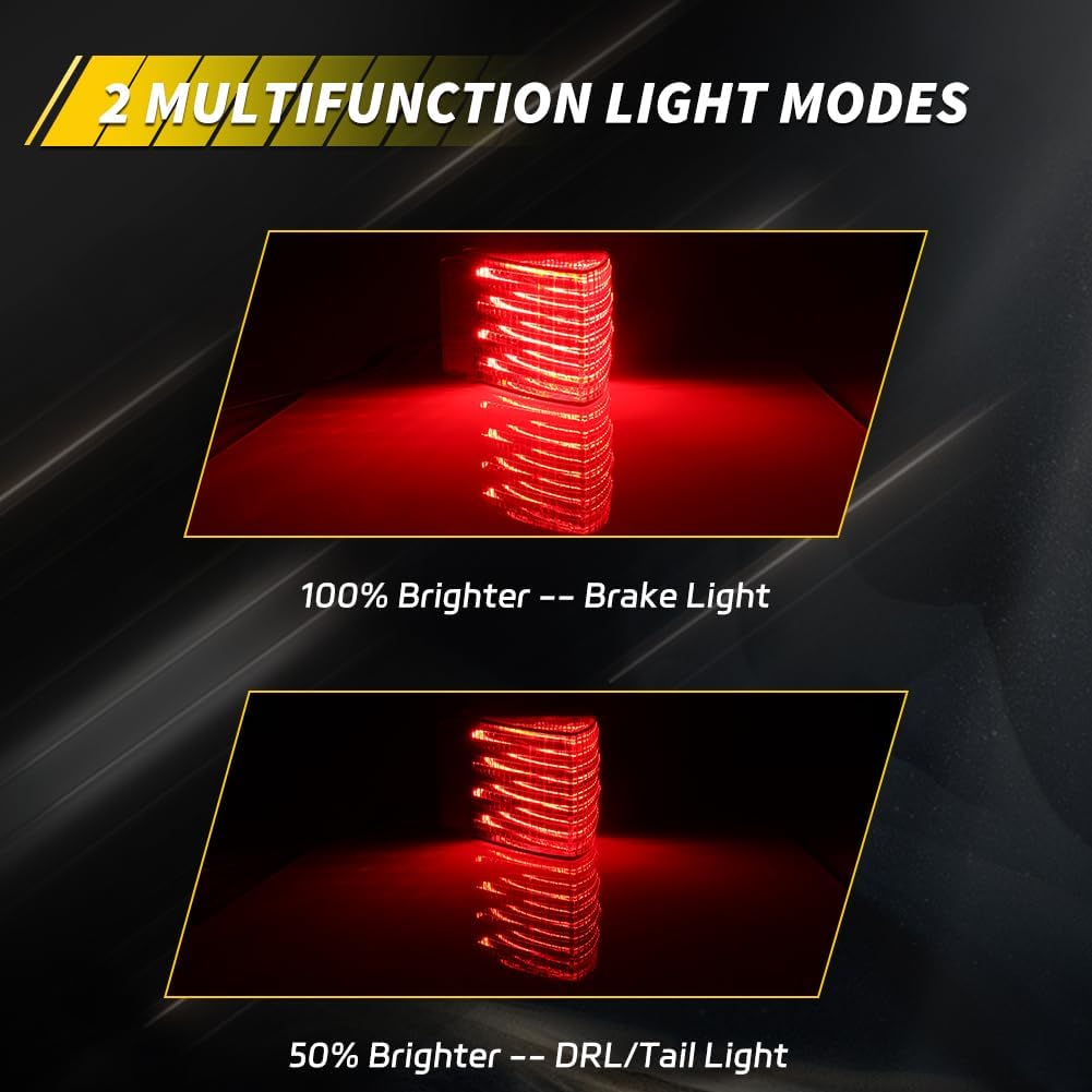 Tail Light Compatible with Chevy Chevelle 1967, [DOT Certified] [2 in 1 Design] with Brake Light, Running Light, Red LED Rear Tail Lamp, OEM Part #CH-TL-67, 2 PCS, Red Lens