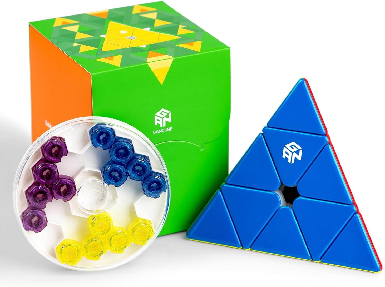 Pyraminx 60 Magnets, Speed Magnetic Pyramid Puzzle Stickerless Triangle Cube GES+(UV Coated,Enhanced)