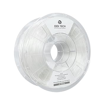 R QIDI TECHNOLOGY TPU 95A High Flow Filament, 1.75mm, TPU95A-HF, Transparent, 1kg Spool, Suitable for High Speed Printing, Fits Most FDM 3D Printers