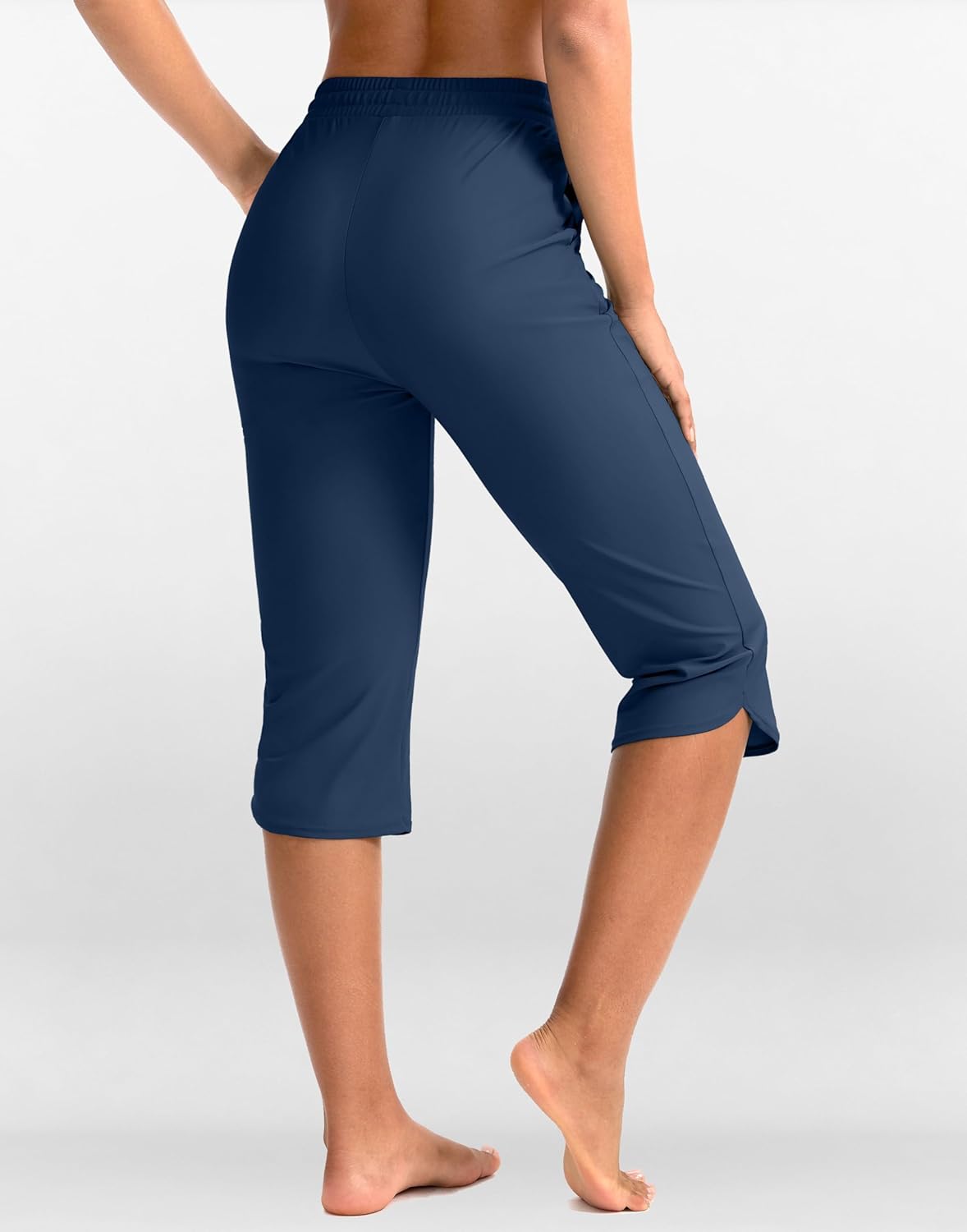 Pudolla Women's Swim Capris 18" Quick Dry UPF50+ Swimsuit Pants Long Board Shorts for Women with Pockets - Image 2