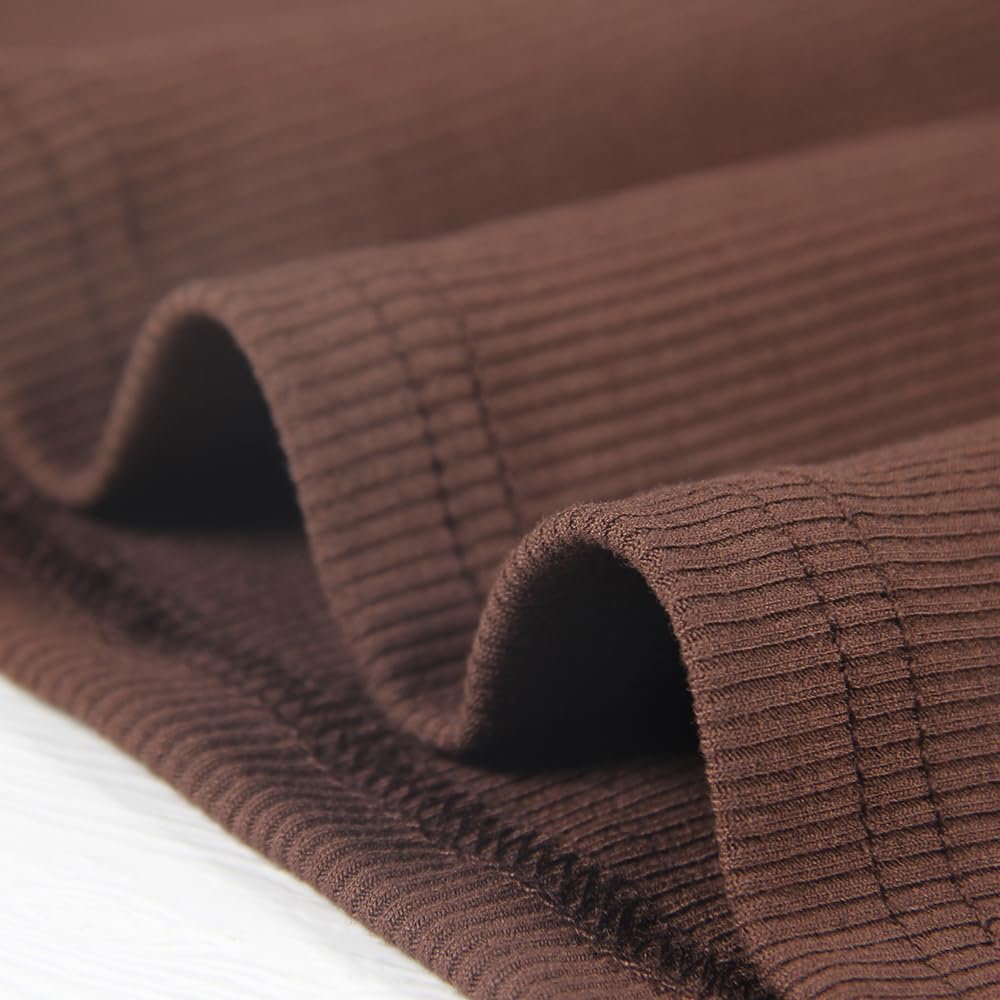 Artfish Women's Long Sleeve V Neck Crop Top Ribbed Knit Slim Fitted Basic T-Shirts