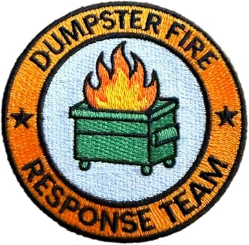 PatchClub Dumpster Fire Response Team Patch, Iron On/Sew On, 3 Inches, Fully Embroidered
