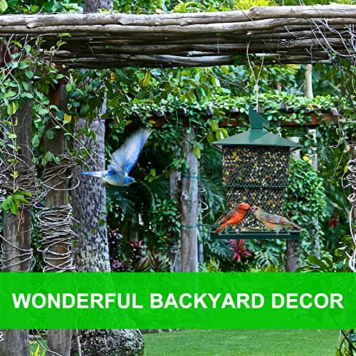 Meleave Bird Feeders For Outdoors Hanging, 6.5Lb Large Capacity, Heavy Duty Metal Bird Feeder, Supports Cardinal, Finch, Blue Jay And Wild Birds #TOP2