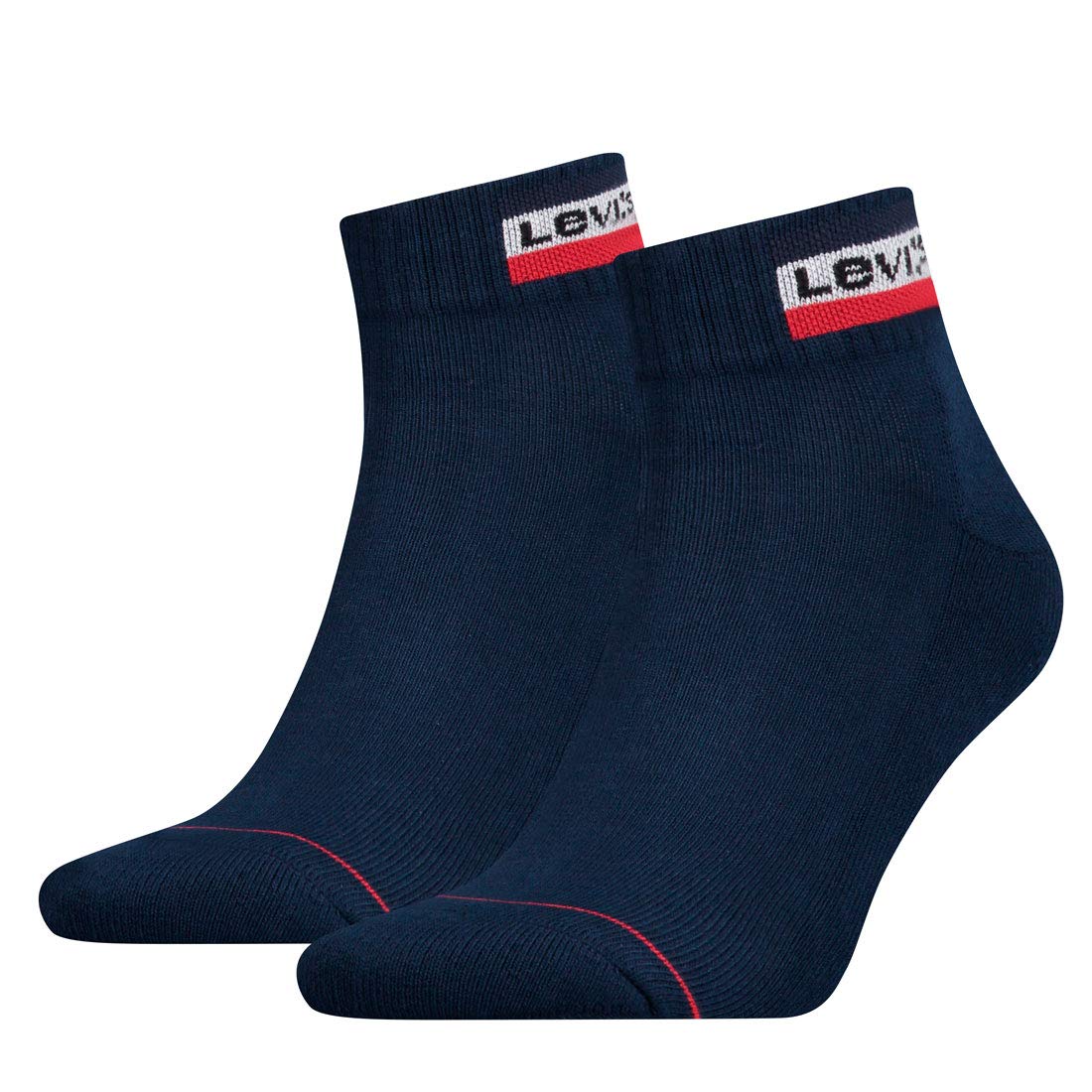 Levi's Men's Levis 144ndl Mid Cut Sprtwr Logo 2p Calf Socks Not Applicable, Blue (Dress Blues 198), 35/38 (Manufacturer Size: 035)
