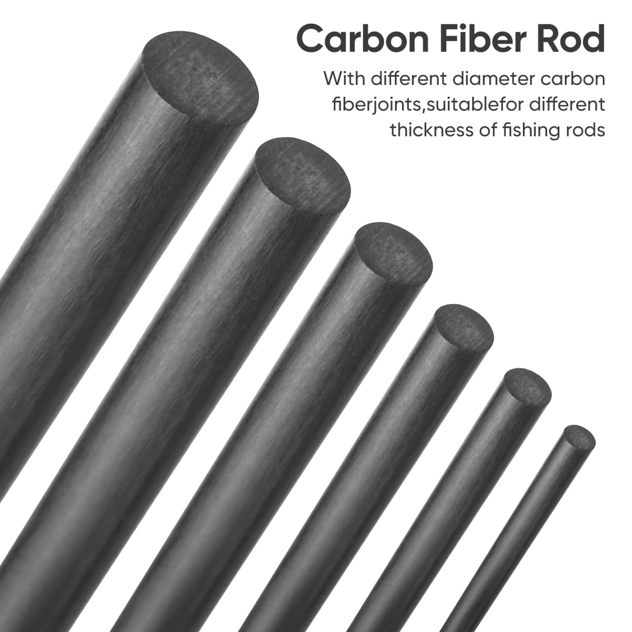 Amazon | Kisangel 6個入り 4インチ カーボンファイバー釣り竿