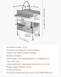 VEVOR Baby Changing Table, Foldable Diaper Change Station with 2 Fabric Drawers, Side Basket & Hanging Rod, Adjustable Height Portable Changing Table with Lockable Wheels & 2 Star Toys, Light Gray