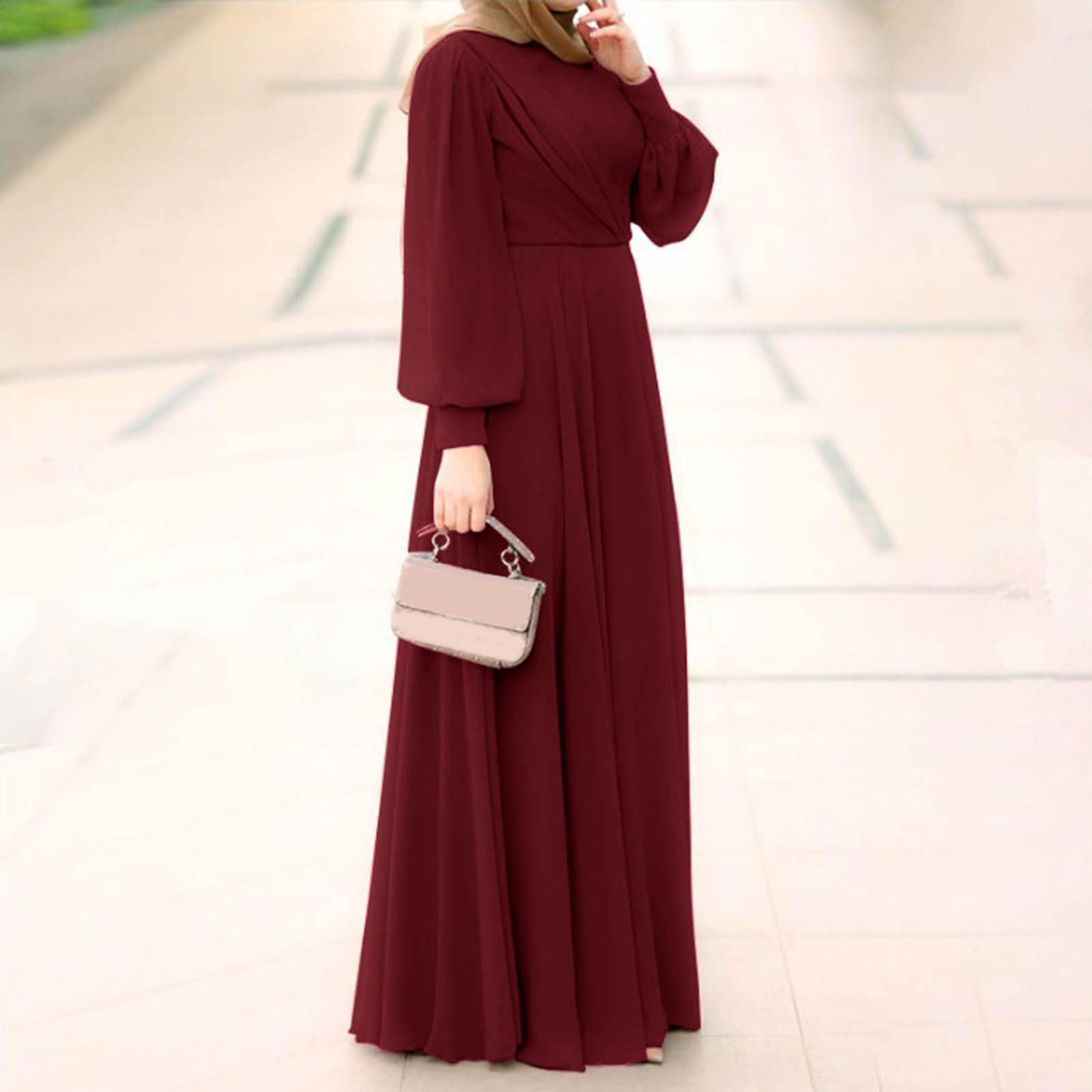 Robe de Prière Musulmane Femme Robe de prière Abaya Islamique Une pièce à Manches Longues Ethnique Longue Ramadan Robes de Prière Tenue Vetement pour Soirée, Ramadan, Aid, Prière, Fête