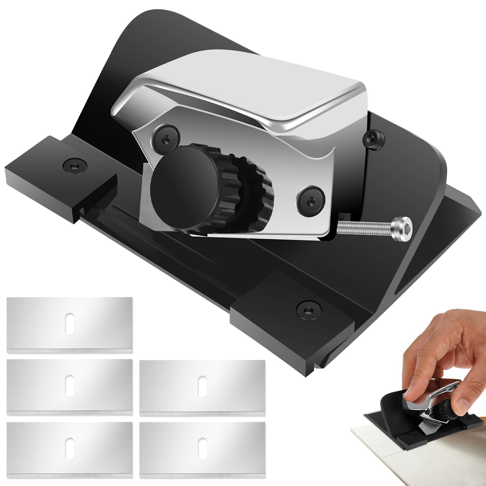 45° Bevel Mat Cutter with Auto-Retract Blade & Depth Adjustment, Aluminum Alloy Picture Frame Mount Cutter with Start/Stop Indicator, Mat Board Cutting Tool for Framing, Art & Scrapbooking