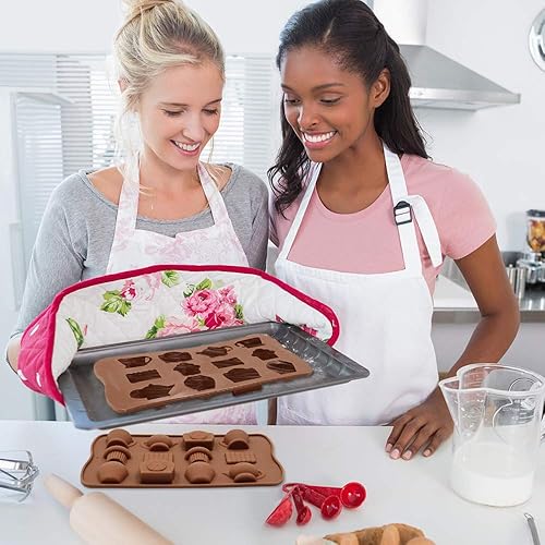 Miniatura 6 de Meiyouju - Moldes de silicona para tetera, paquete de 2 moldes de silicona para té, moldes de caramelo de chocolate, antiadherentes y de liberación