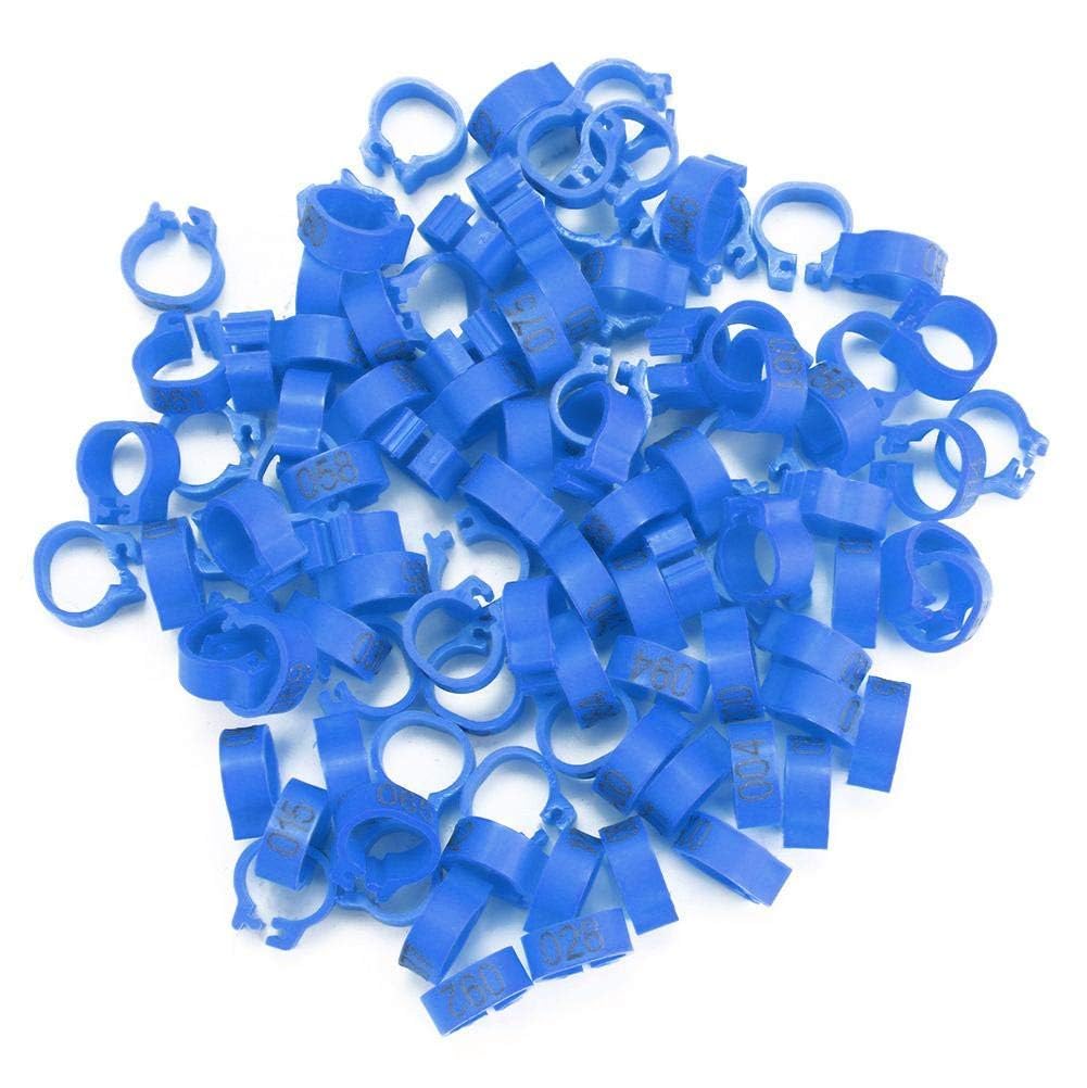 Anelli per zampe per uccelli Fasce per zampe per uccelli multicolori Anelli per zampe per pollame in plastica Set Anelli a clip numerati per piccione Anelli per zampe da 8 mm per uccelli avicoli(#4)