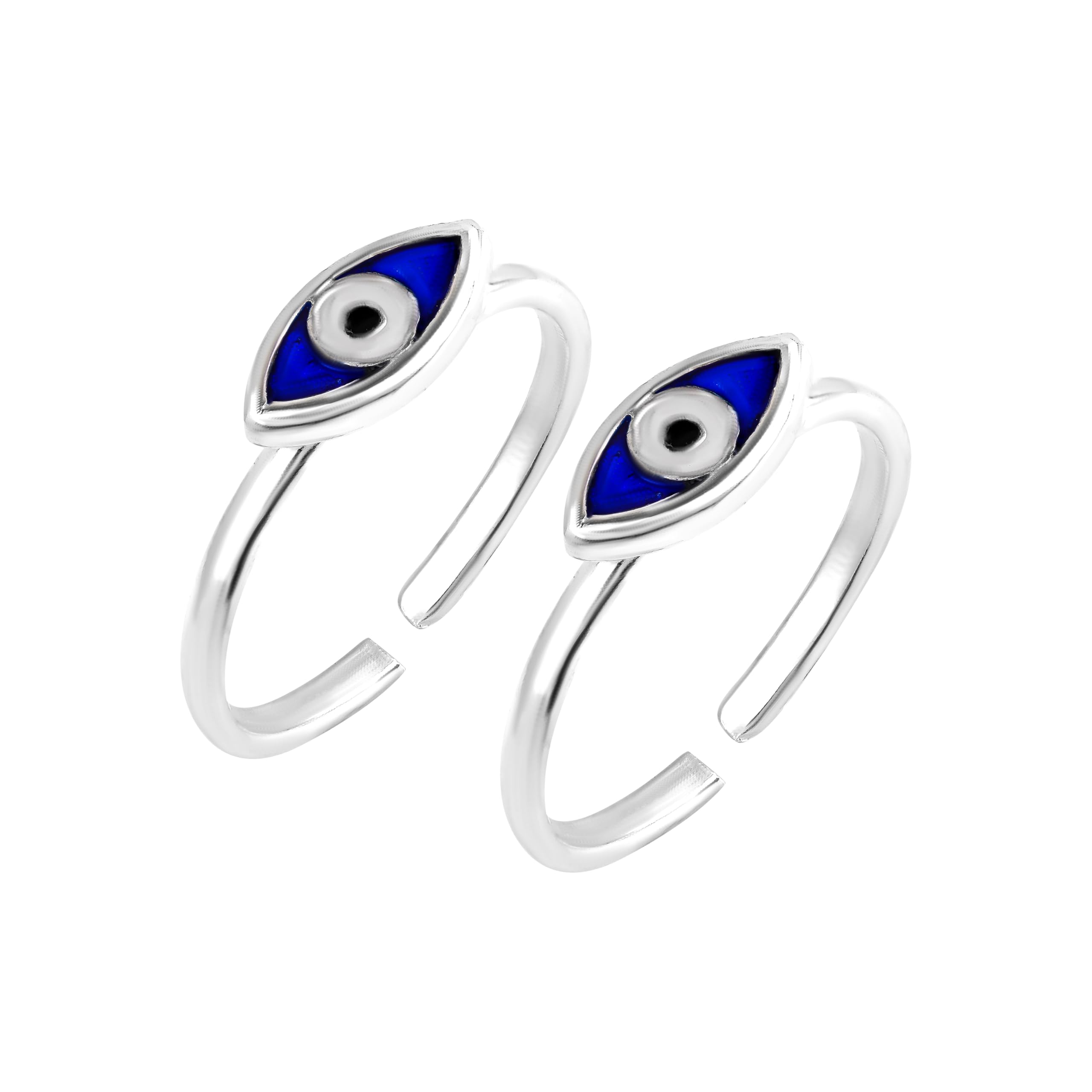 silver chest 925 Sterling Silver Toe Ring for Women – EvilEye Charm Design | Adjustable Bichiya | Modern Silver Toe Rings for Girls & Womes With Certificate Of Authenticity | Chandi Bichiya Set-picture-12