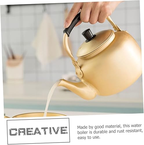 Miniatura 6 de Hemoton Hervidor de agua de cocina hervidor de agua pequeño de aluminio grueso hervidor de té multiusos