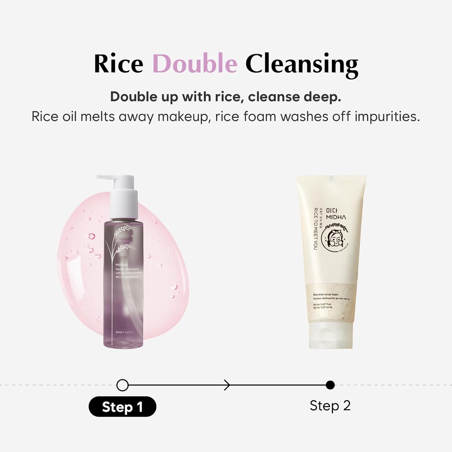 MIDHA Gentle Cleansing Oil with black rice & peptides,5.07fl.oz/150ml,Deep cleansing, Skin barrier support, Nourishing cleansing oil, Gentle Daily Cleanser, Moisture-locking cleanser - Image 7