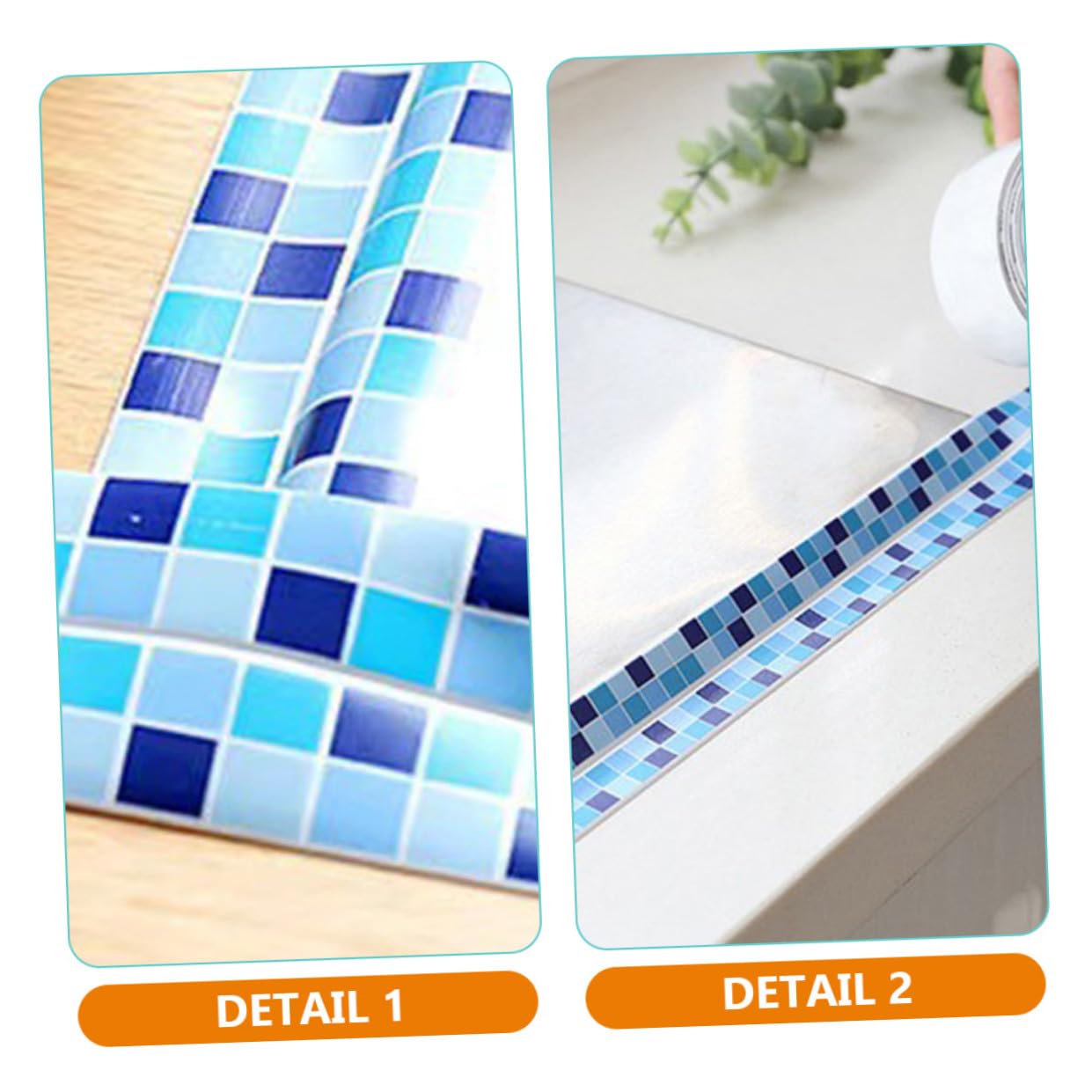 2Pcs Self Adhesive Toilet Caulk Strip Acrylic Waterproof Blue