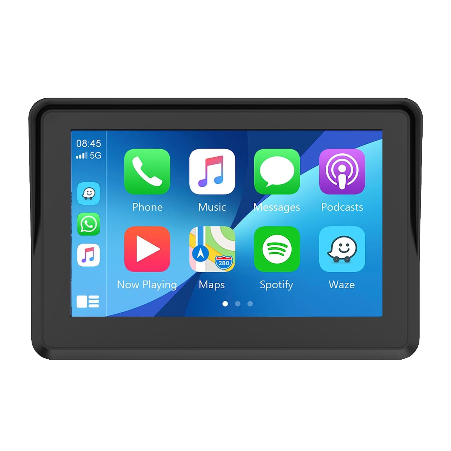 Monotor portátil para motocicleta y coche, 5 pulgadas, IPX7, impermeable y conveniente, inalámbrico, Carplay y Android Auto y HiCar, pantalla de visualización de motocicleta, compatible con casco