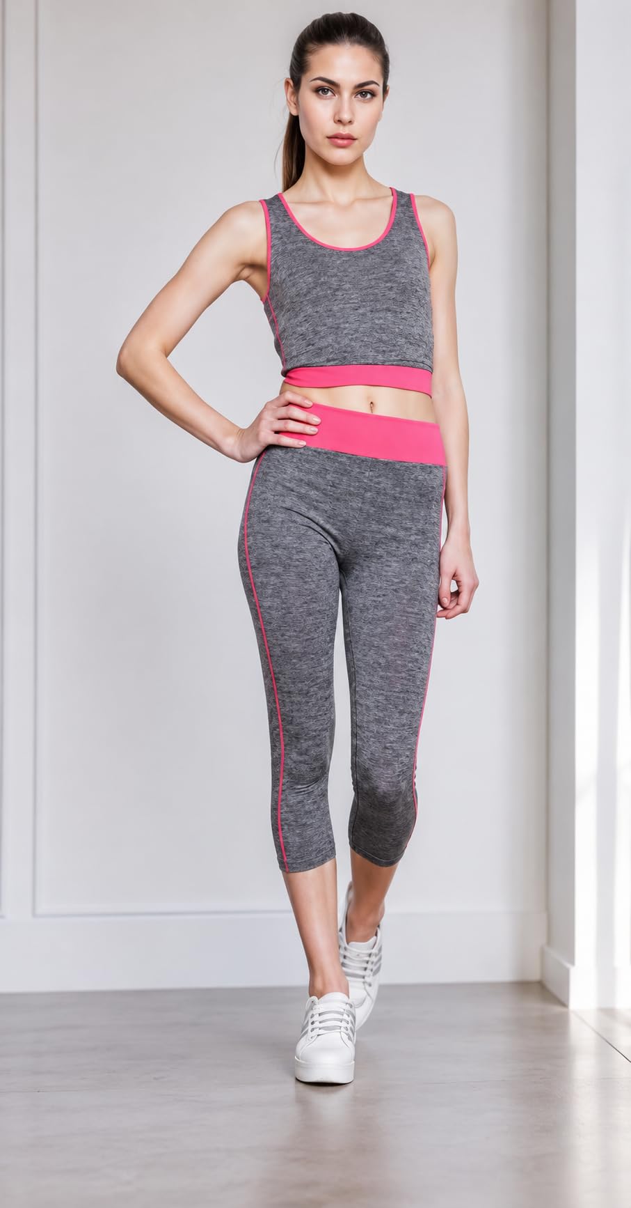 Stretchable Women's Gym Fitness Workout Sportswear Set,Crop Top with Running Yoga Suit & Clothing Gym Sports Running Slim Leggings Bra - Yoga Gym Fitness Women Workout Sportswear Cloth Suit-picture-34
