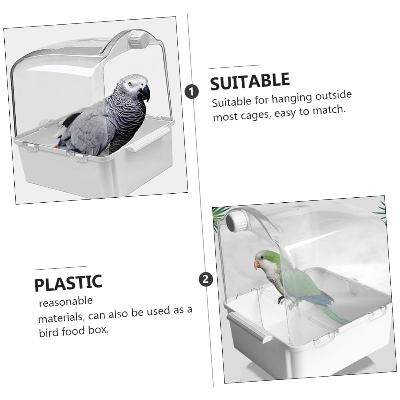 Bagnetto per Uccelli con Iniettore per Pappagalli e Cocorite per Bagni e Pulizia Forniture per Animali Domestici