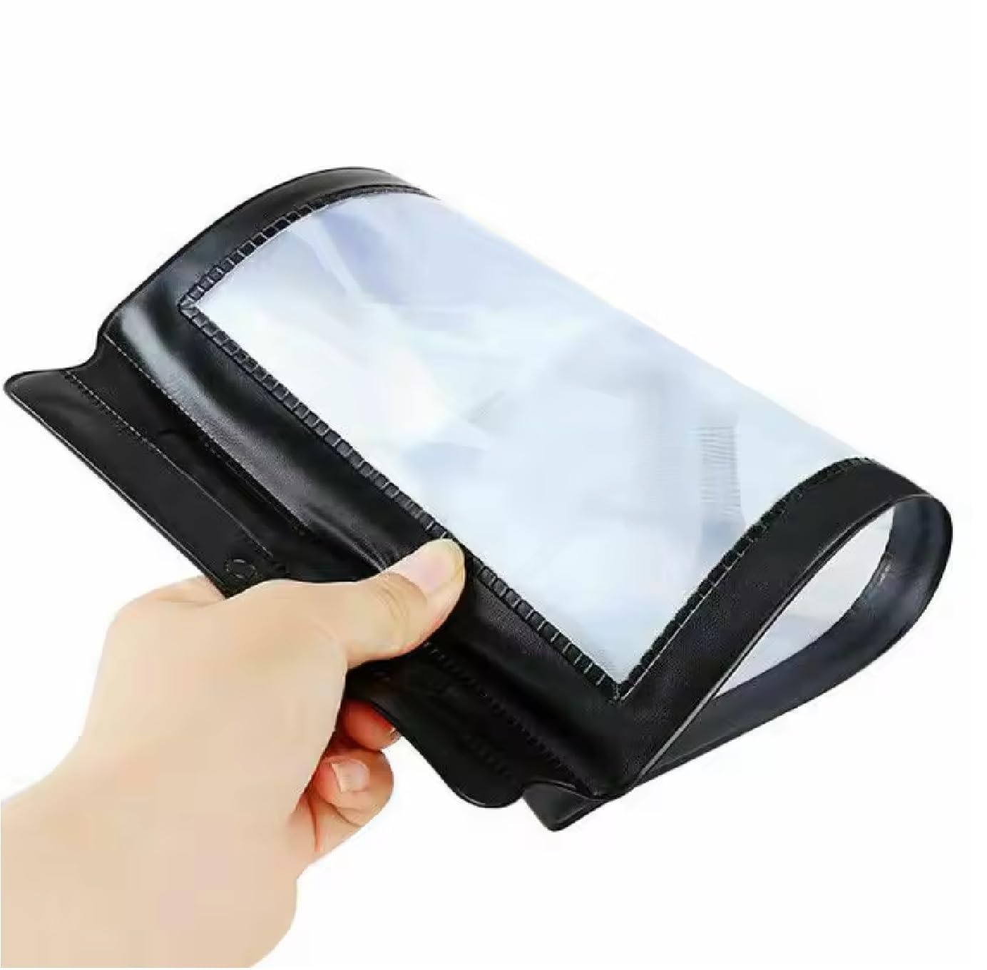 Suptikes A4 Large Sheet Magnifier 3× Full-Page Fresnel Lens, PVC Frame, Portable Hands‑Free & Handheld Reading Aid for Books, Newspapers, Low Vision 1