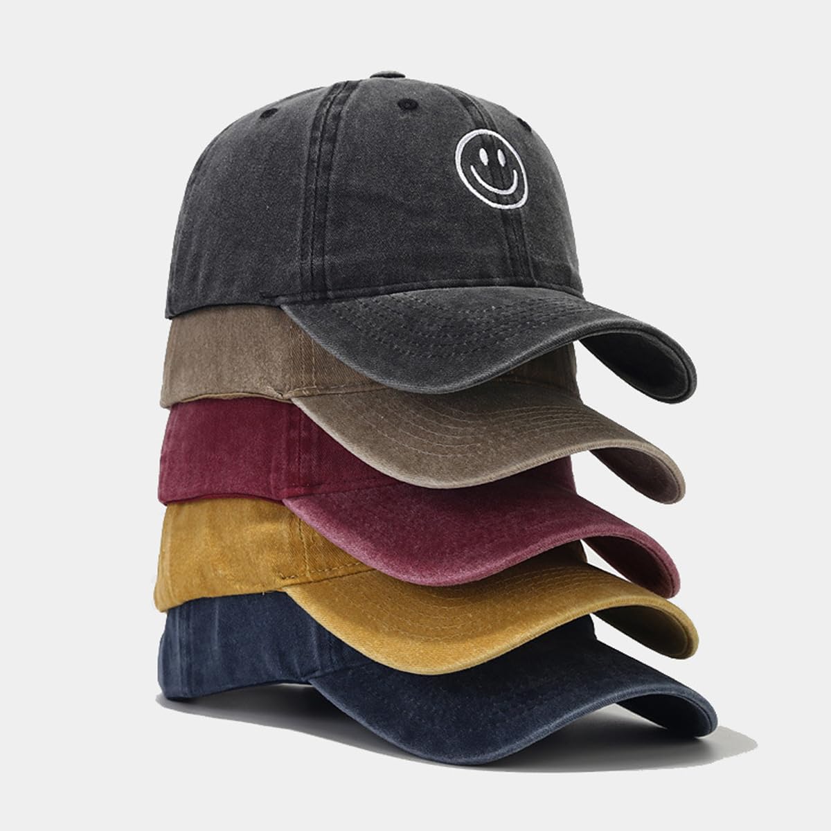Gorra de béisbol unisex básica sólida vintage de algodón lavado de bajo perfil sombrero de papá ajustable, Negro B 6